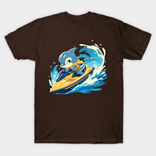 dolphin jet ski cartoon style T-Shirt